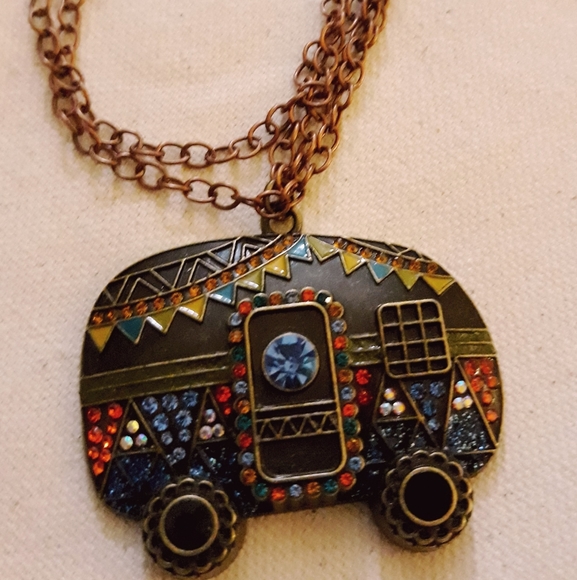 Awesome happy hippie camper necklace - Picture 2 of 2